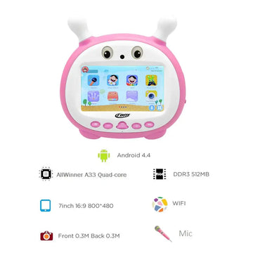 CRONY J8 iPad K79 Android Quad Core 7" Touchscreen Tablet with Mic for Kids with 1GB RAM 16GB ROM 2MP Camera 3D Speaker 4000mAh Battery Original WiFi, A Full Kids Learning System - Imported from UK